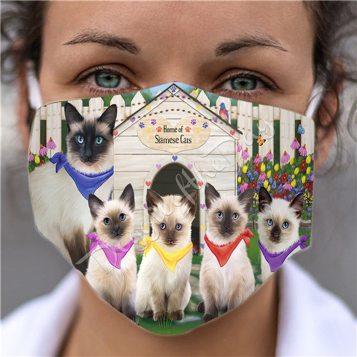 Spring Dog House Siamese Cats Face Mask FM48834
