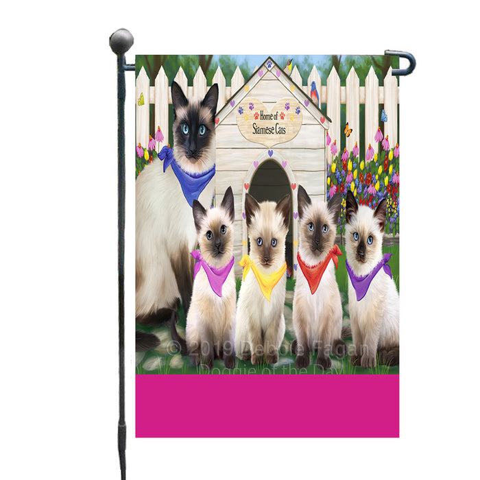 Personalized Spring Cat House Siamese Cats Custom Garden Flags GFLG-DOTD-A63003