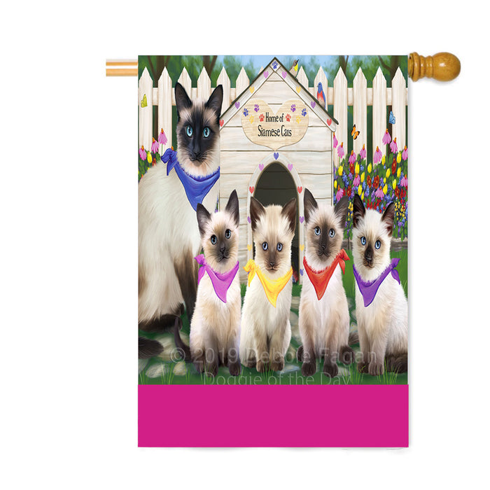 Personalized Spring Cat House Siamese Cats Custom House Flag FLG-DOTD-A63059