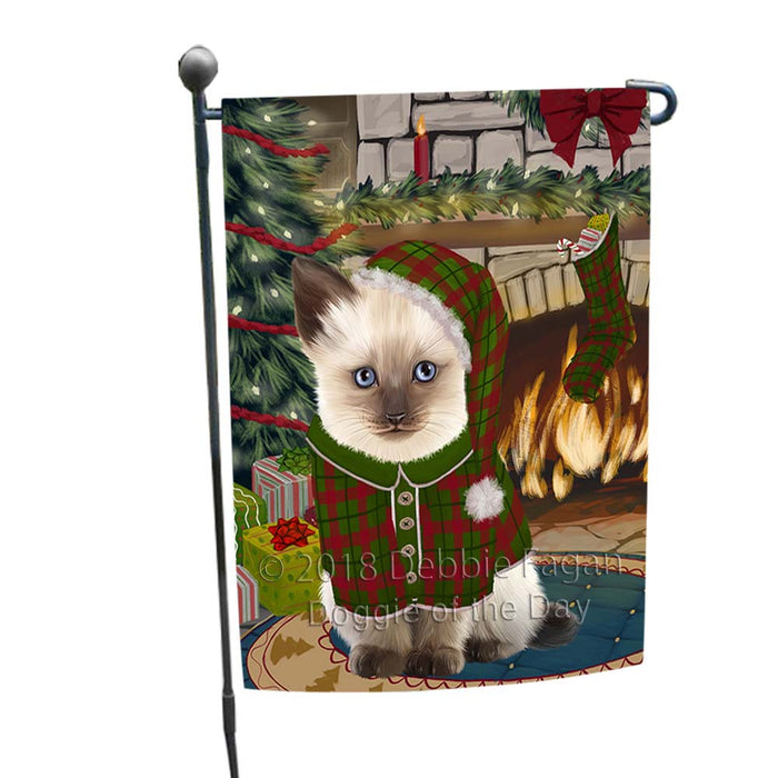 The Stocking was Hung Siamese Cat Garden Flag GFLG55915