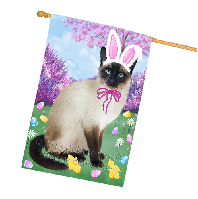 Easter Holiday Siamese Cat House Flag FLG57630