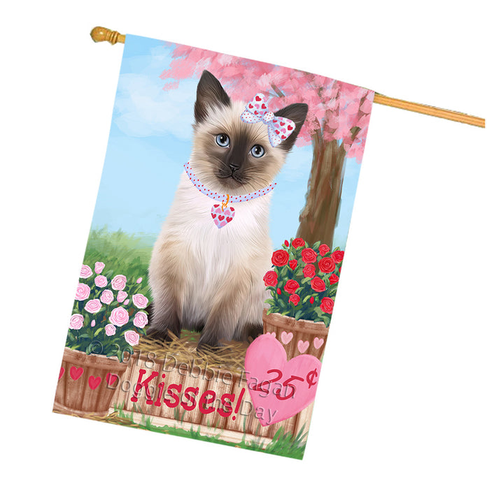 Rosie 25 Cent Kisses Siamese Cat House Flag FLG56721