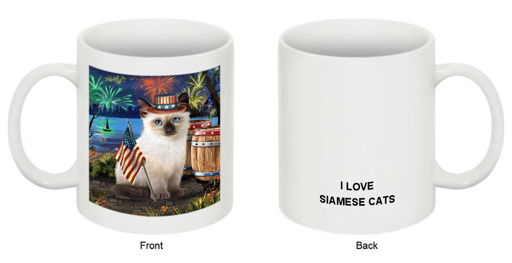4th of July Independence Day Firework Siamese Cat Coffee Mug MUG49470