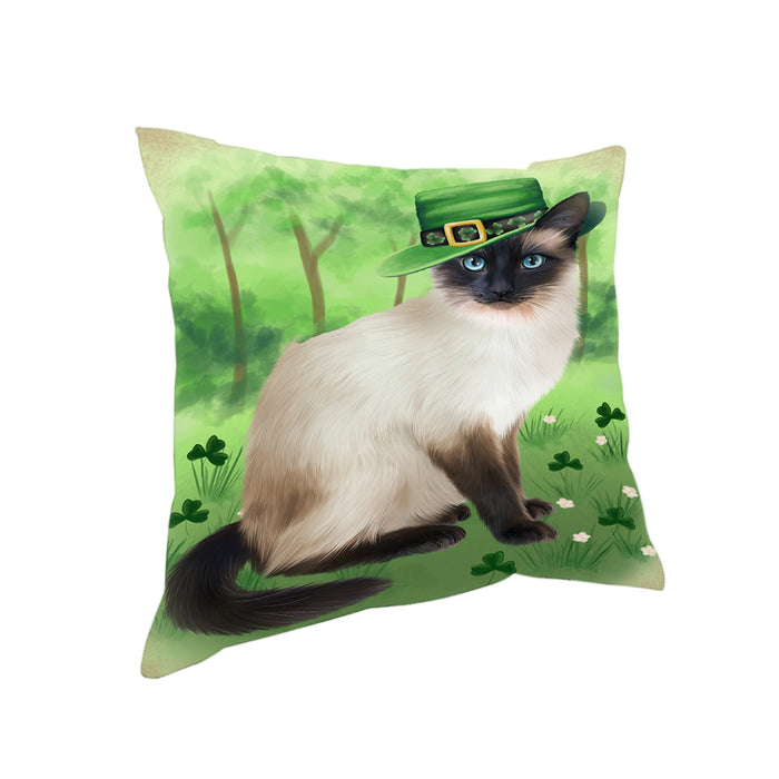 St. Patricks Day Irish Portrait Siamese Cat Pillow PIL86260