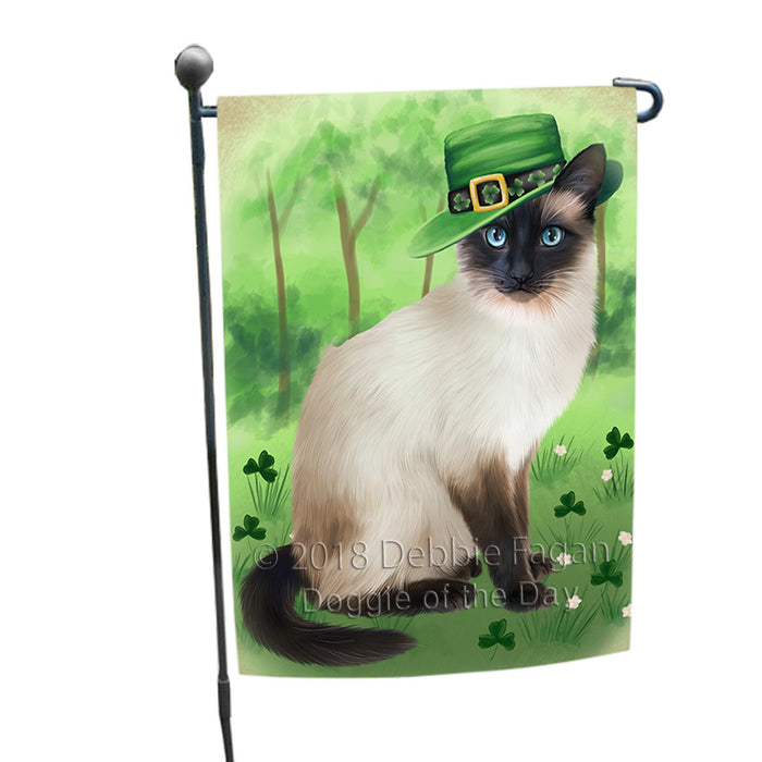 St. Patricks Day Irish Portrait Siamese Cat Garden Flag GFLG65005