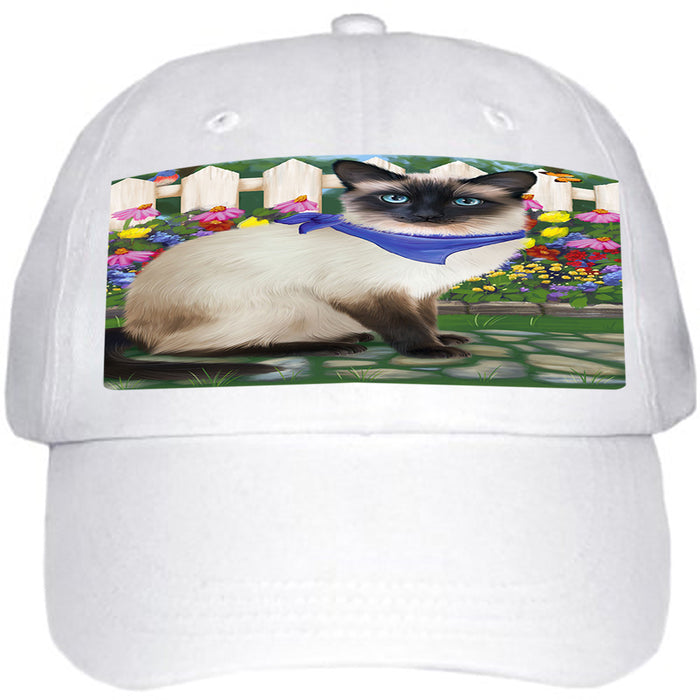 Spring Floral Siamese Cat Ball Hat Cap HAT60552