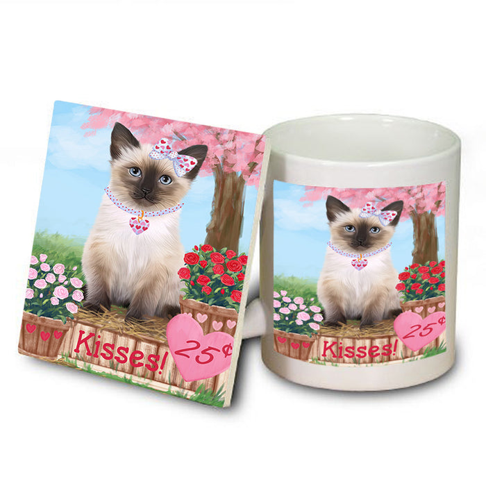 Rosie 25 Cent Kisses Siamese Cat Mug and Coaster Set MUC56029