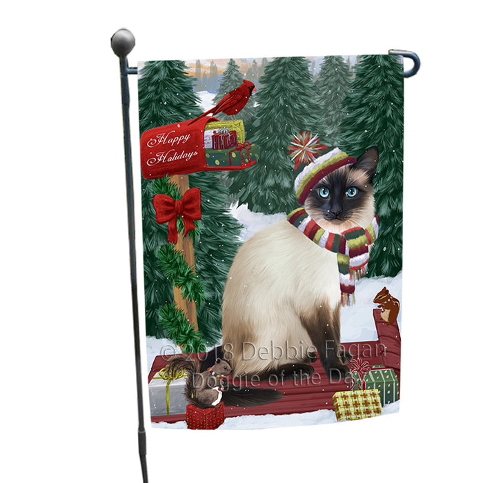 Merry Christmas Woodland Sled Siamese Cat Garden Flag GFLG55335