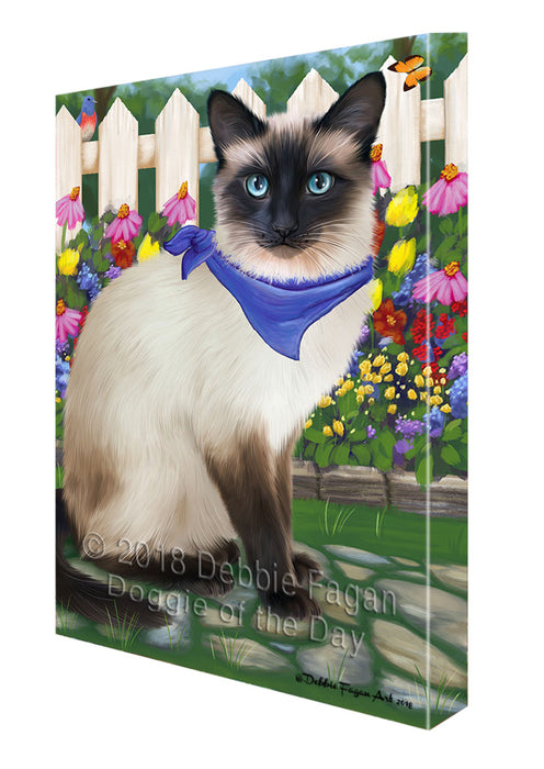 Spring Floral Siamese Cat Canvas Print Wall Art Décor CVS87254