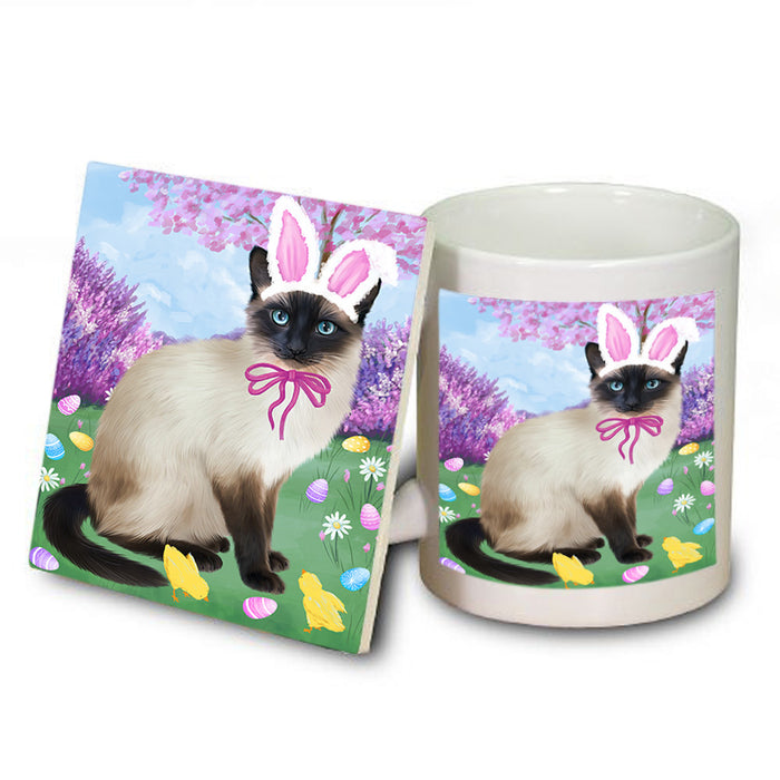 Easter Holiday Siamese Cat Mug and Coaster Set MUC56925
