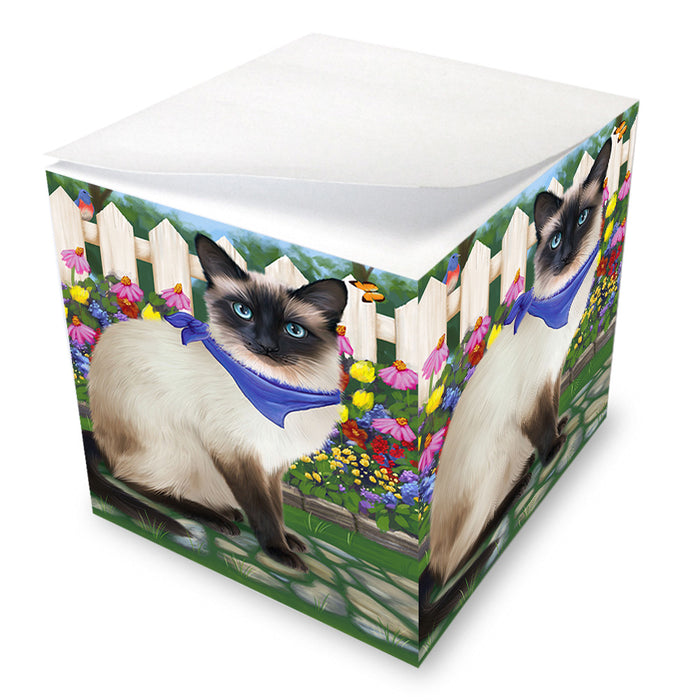 Spring Floral Siamese Cat Note Cube NOC52221