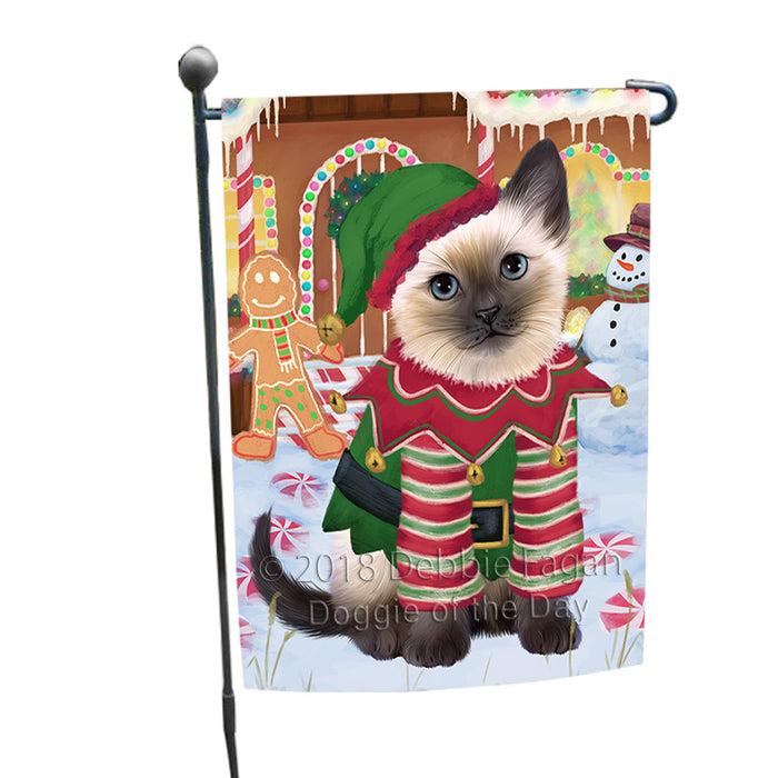 Christmas Gingerbread House Candyfest Siamese Cat Garden Flag GFLG57184