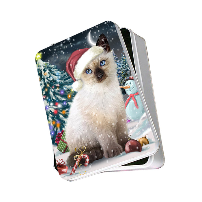 Have a Holly Jolly Siamese Cat Christmas Photo Storage Tin PITN51672