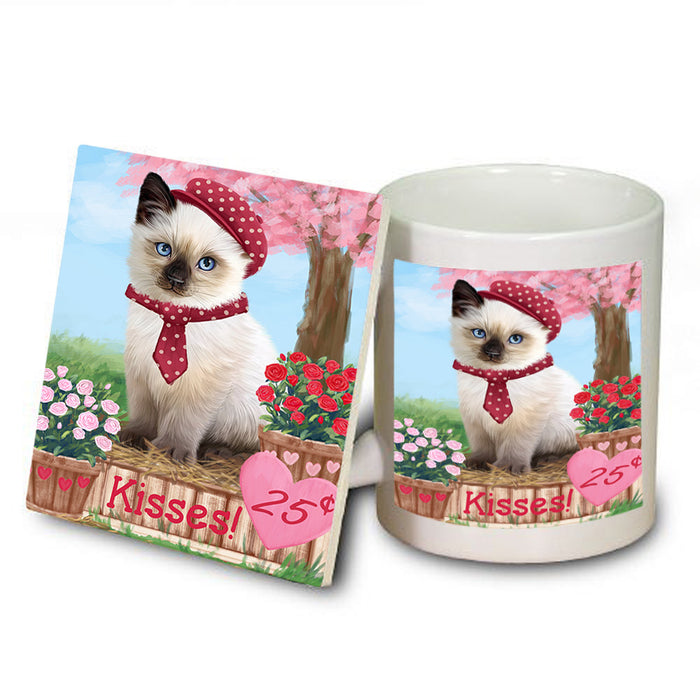 Rosie 25 Cent Kisses Siamese Cat Mug and Coaster Set MUC56030