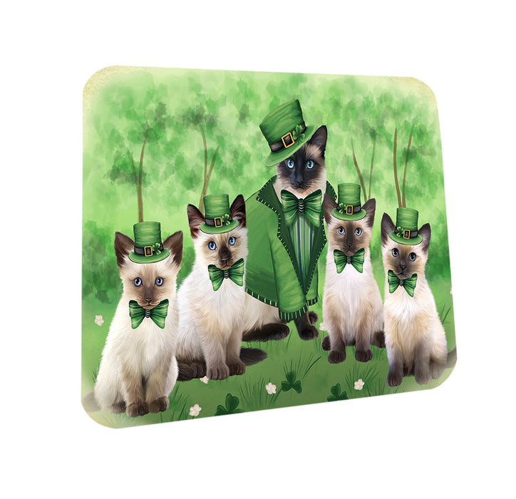St. Patricks Day Irish Portrait Siamese Cats Coasters Set of 4 CST56996