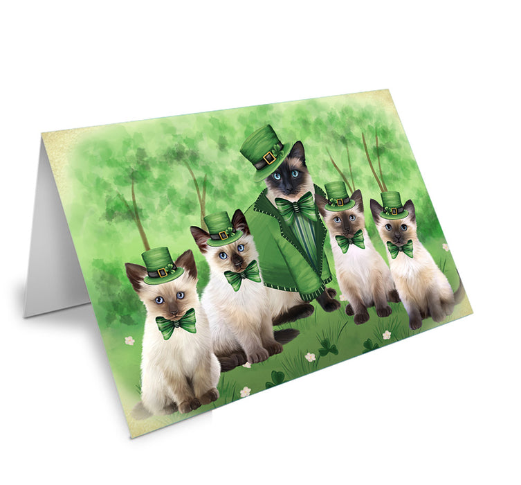 St. Patricks Day Irish Portrait Siamese Cats Handmade Artwork Assorted Pets Greeting Cards and Note Cards with Envelopes for All Occasions and Holiday Seasons GCD76628