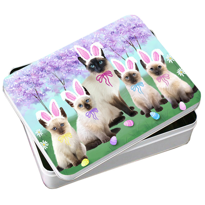 Easter Holiday Siamese Cats Photo Storage Tin PITN56877