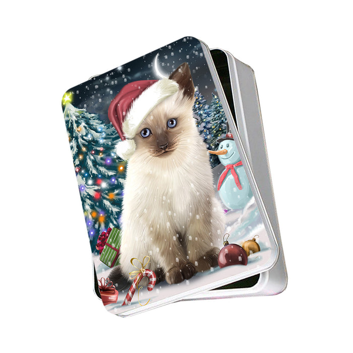 Have a Holly Jolly Siamese Cat Christmas Photo Storage Tin PITN51673