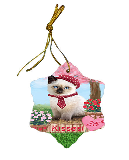 Rosie 25 Cent Kisses Siamese Cat Star Porcelain Ornament SPOR56394