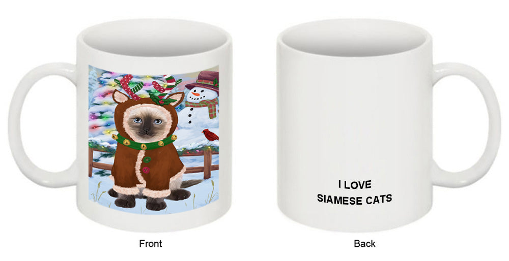 Christmas Gingerbread House Candyfest Siamese Cat Coffee Mug MUG51955