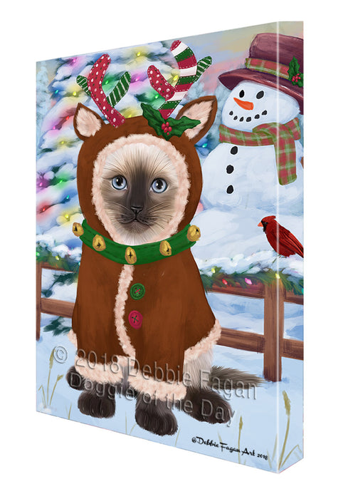 Christmas Gingerbread House Candyfest Siamese Cat Canvas Print Wall Art Décor CVS131237