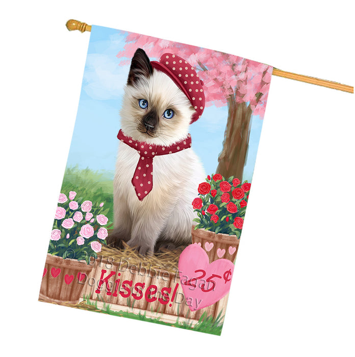 Rosie 25 Cent Kisses Siamese Cat House Flag FLG56722