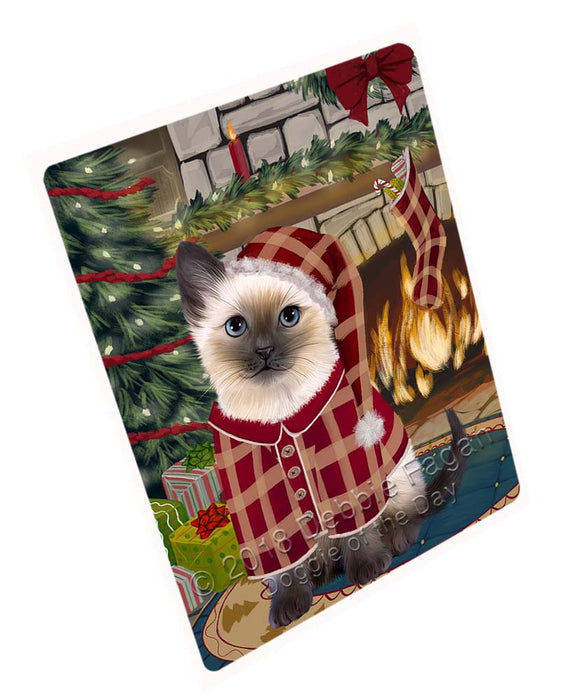 The Stocking was Hung Siamese Cat Large Refrigerator / Dishwasher Magnet RMAG96006