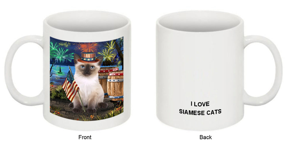 4th of July Independence Day Firework Siamese Cat Coffee Mug MUG49471
