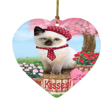 Rosie 25 Cent Kisses Siamese Cat Heart Christmas Ornament HPOR56394