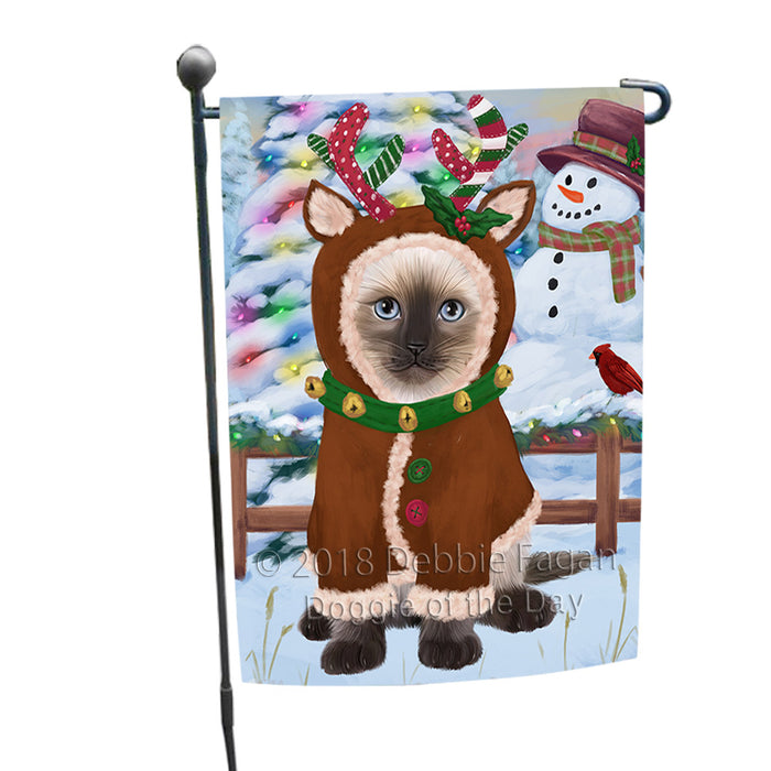 Christmas Gingerbread House Candyfest Siamese Cat Garden Flag GFLG57185