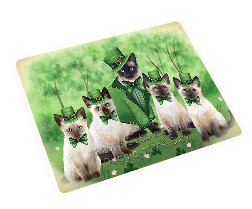 St. Patricks Day Irish Portrait Siamese Cats Cutting Board C77379