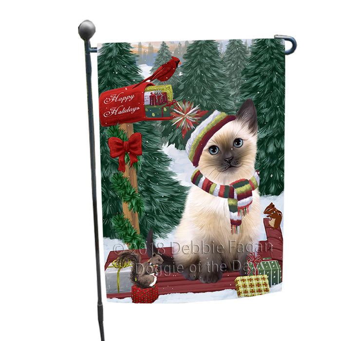 Merry Christmas Woodland Sled Siamese Cat Garden Flag GFLG55336