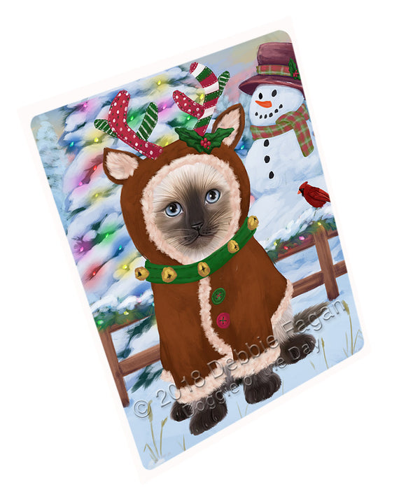 Christmas Gingerbread House Candyfest Siamese Cat Magnet MAG74808 (Small 5.5" x 4.25")