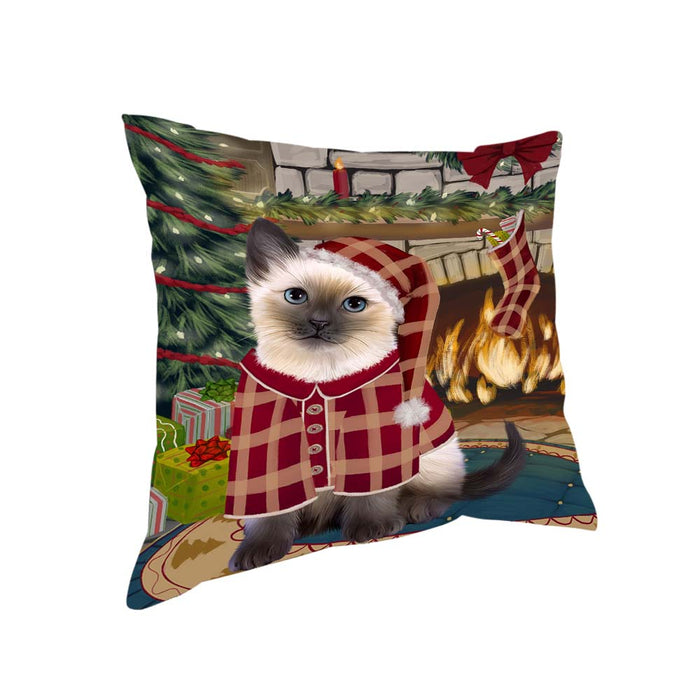The Stocking was Hung Siamese Cat Pillow PIL71420