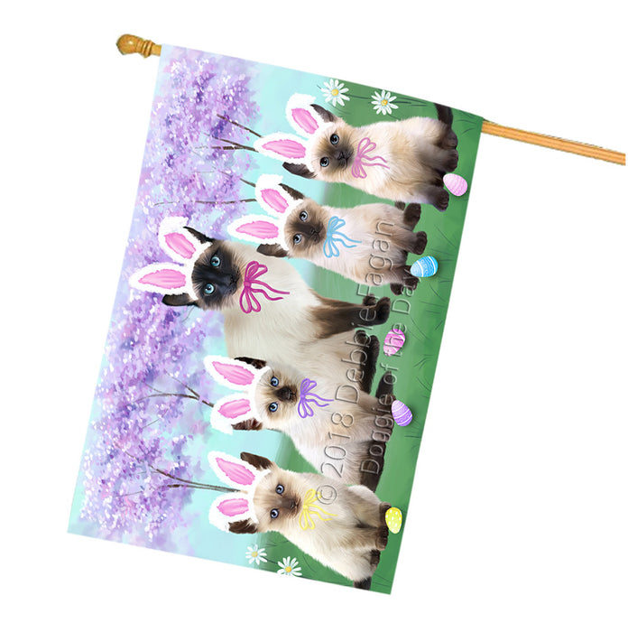 Easter Holiday Siamese Cats House Flag FLG57631