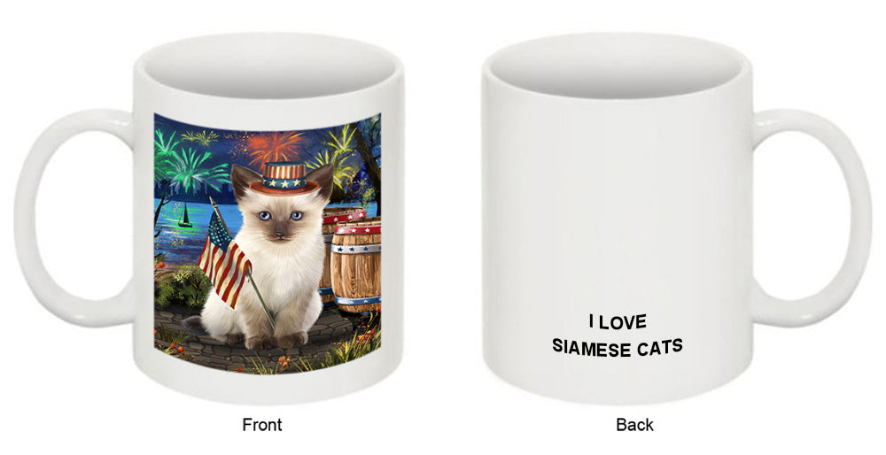 4th of July Independence Day Firework Siamese Cat Coffee Mug MUG49472