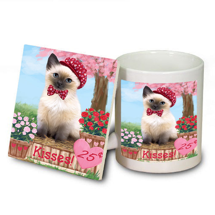 Rosie 25 Cent Kisses Siamese Cat Mug and Coaster Set MUC56031