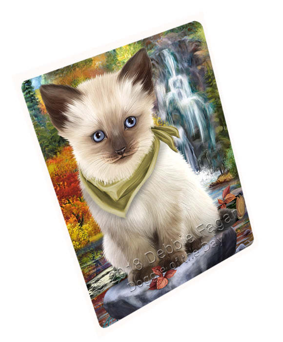 Scenic Waterfall Siamese Cat Magnet Mini (3.5" x 2") MAG60123