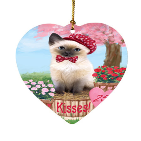 Rosie 25 Cent Kisses Siamese Cat Heart Christmas Ornament HPOR56395