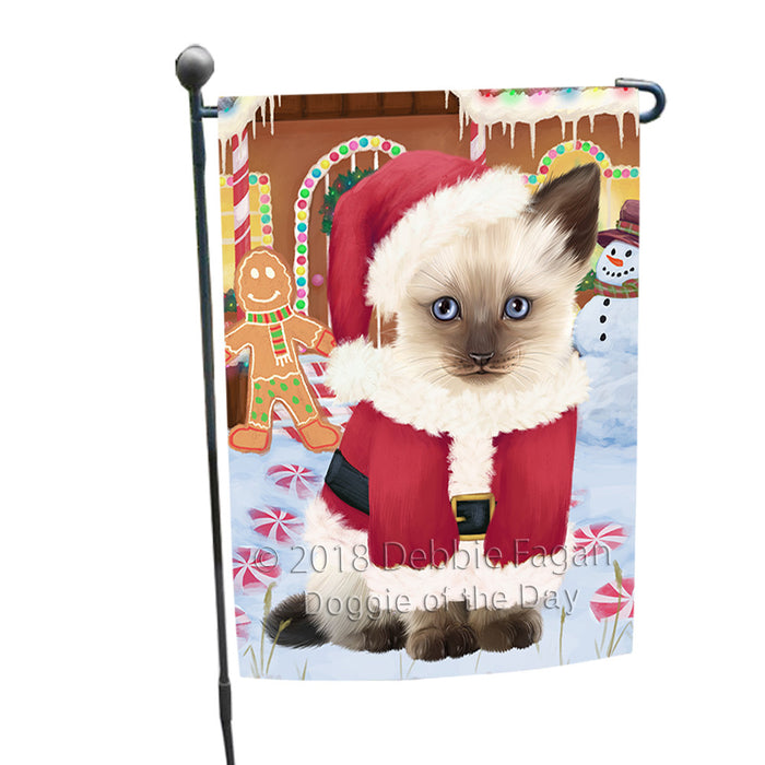 Christmas Gingerbread House Candyfest Siamese Cat Garden Flag GFLG57186