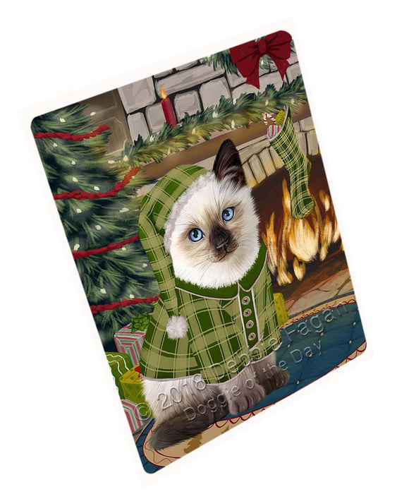 The Stocking was Hung Siamese Cat Large Refrigerator / Dishwasher Magnet RMAG96012