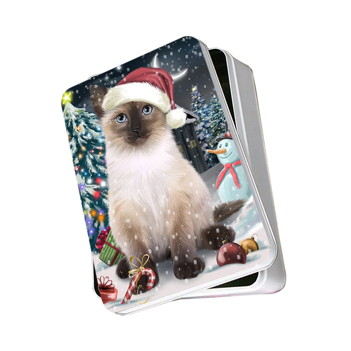 Have a Holly Jolly Siamese Cat Christmas Photo Storage Tin PITN51674