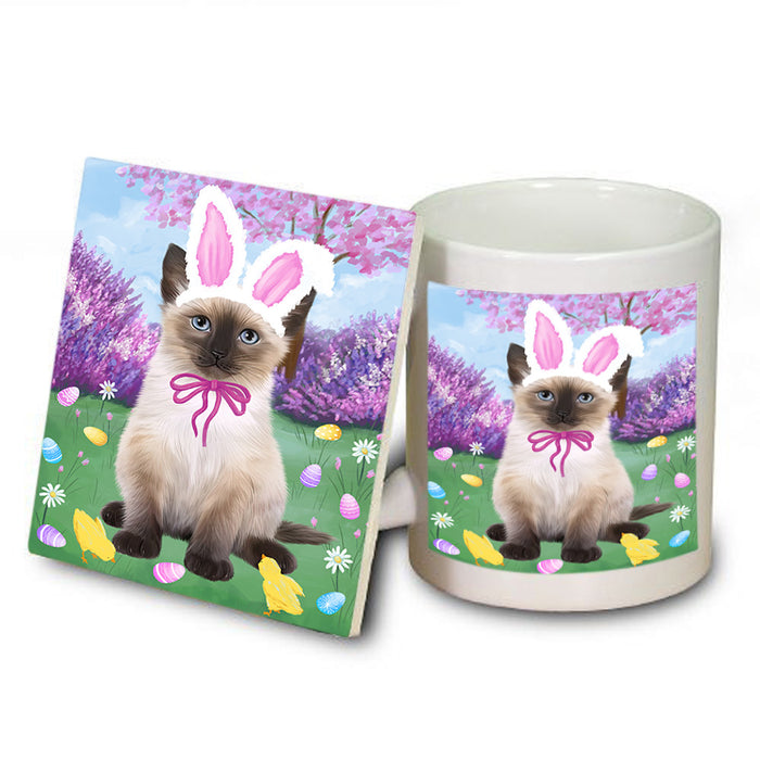 Easter Holiday Siamese Cat Mug and Coaster Set MUC56927