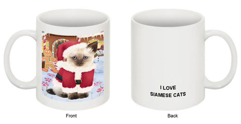 Christmas Gingerbread House Candyfest Siamese Cat Coffee Mug MUG51956