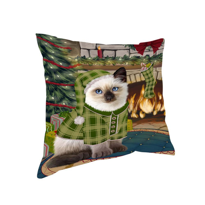 The Stocking was Hung Siamese Cat Pillow PIL71424