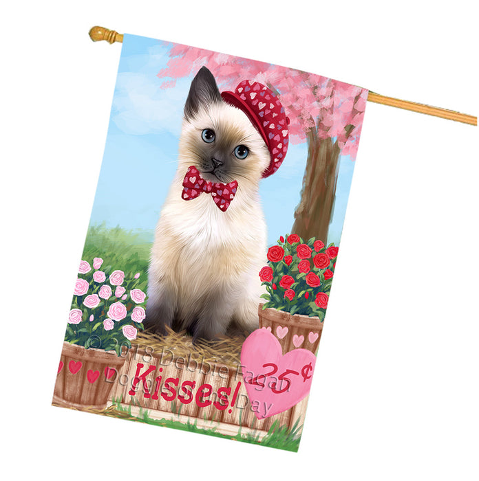 Rosie 25 Cent Kisses Siamese Cat House Flag FLG56723