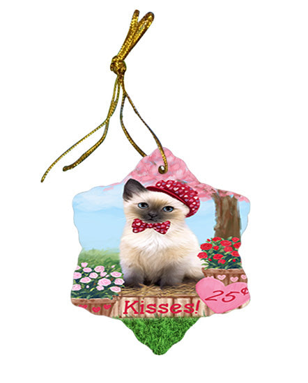 Rosie 25 Cent Kisses Siamese Cat Star Porcelain Ornament SPOR56395