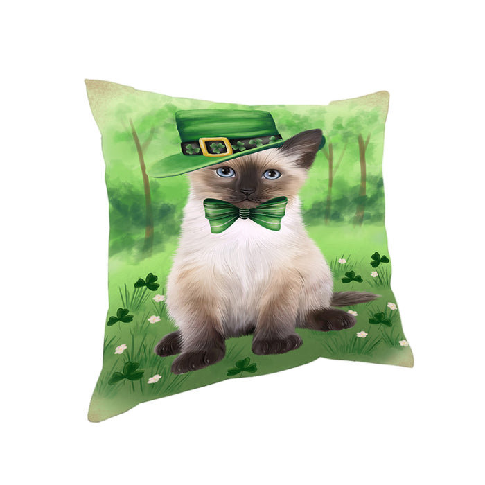 St. Patricks Day Irish Portrait Siamese Cat Pillow PIL86268