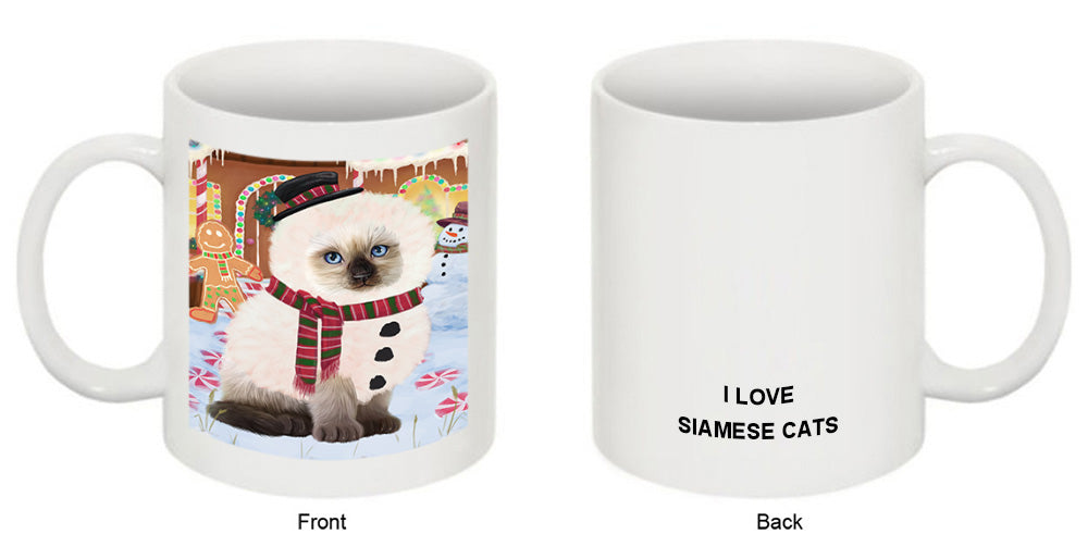 Christmas Gingerbread House Candyfest Siamese Cat Coffee Mug MUG51957