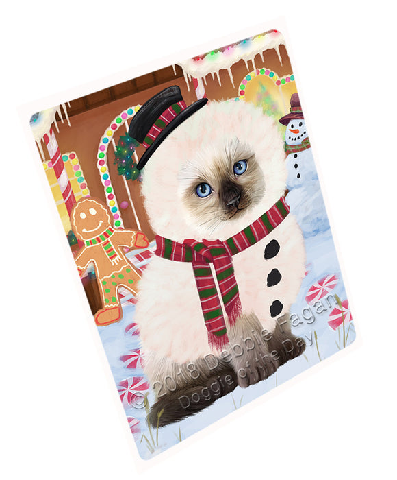 Christmas Gingerbread House Candyfest Siamese Cat Large Refrigerator / Dishwasher Magnet RMAG101622